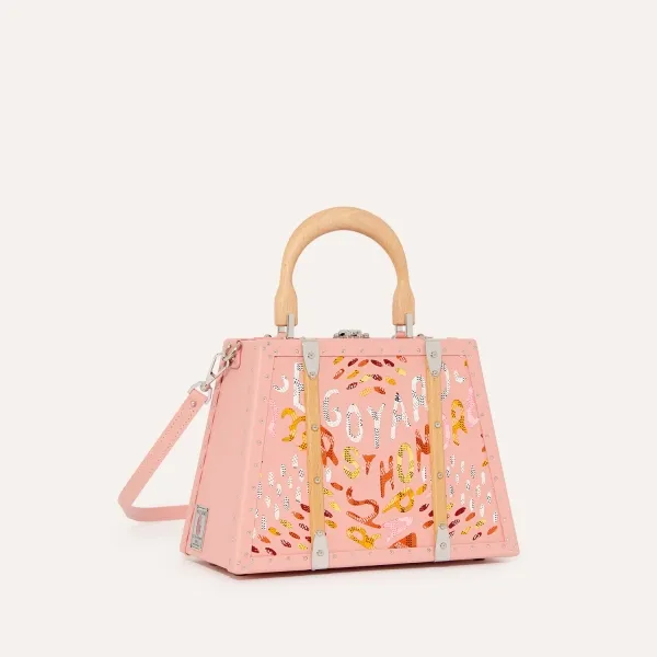 Sa&iuml;gon Mini trunk bag marquetry