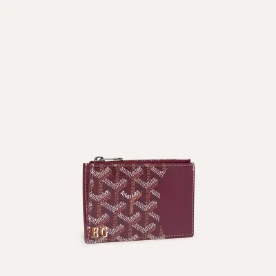 Bourbon zipped card holder Initials