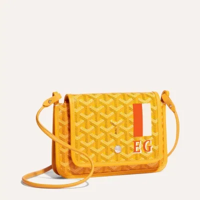 Plumet pouch-wallet stripes and initials