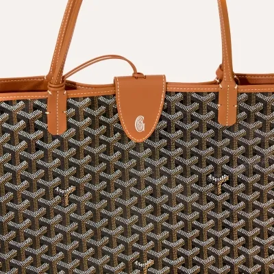 SAC ANJOU CROC GM Black & Tan