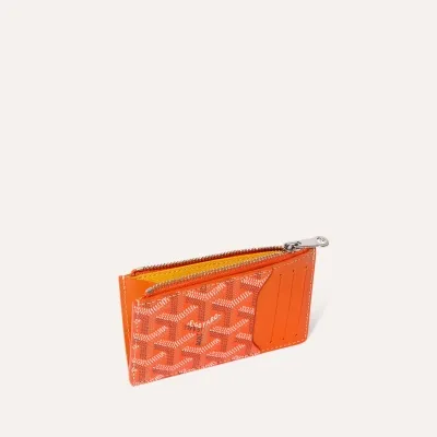 PORTE CARTES ZIPPE BOURBON INITIALES Orange