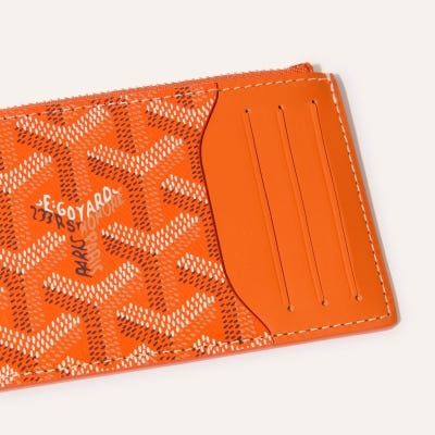 PORTE CARTES ZIPPE BOURBON Orange