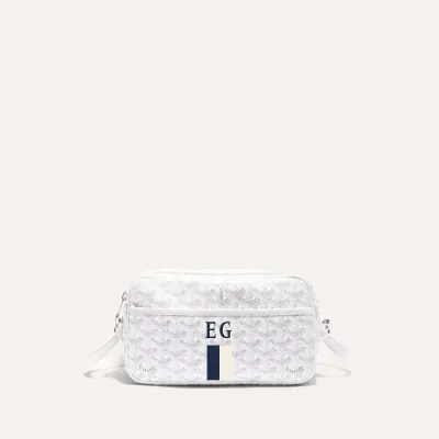 Cap-Vert bag Stripes and Initials - White