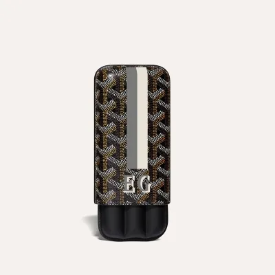 ETUI 3 CIGARES CHURCHILL BANDES INITIALES ECO Noir