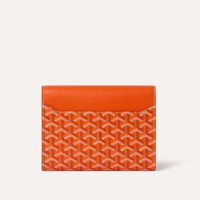 シープルポーチウォレット／ストライプ＆イニシャルつき - オレンジ