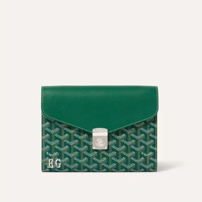 シープルポーチウォレット／イニシャルつき - グリーン