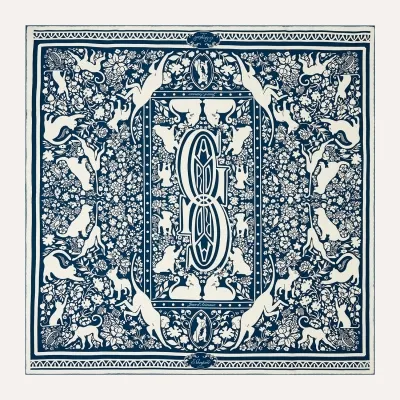 Jeux d'Animaux scarf - Ocean Blue Print