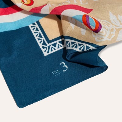 FOULARDN3 Navy Blue & Beige
