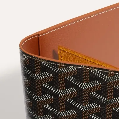 PORTE-PASSEPORT GRENELLE BANDES INITIALES ECO Black & Tan