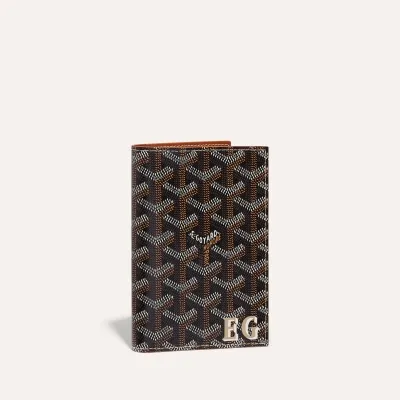 PORTE-PASSEPORT GRENELLE INITIALES ECO Black & Tan