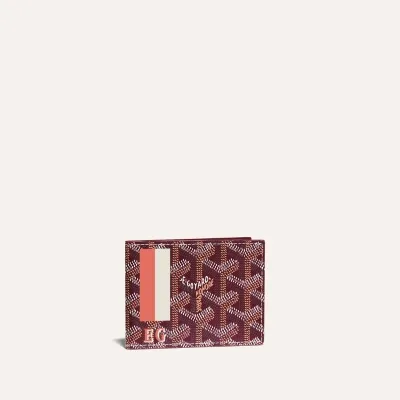 PORTE-CARTES INSERT VICTOIRE BANDES INITIALES ECO 버건디