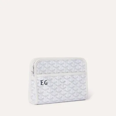 ジュバンスPM ポーチ／イニシャルつき - ホワイト