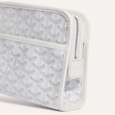 ジュバンスPM ポーチ／イニシャルつき - ホワイト