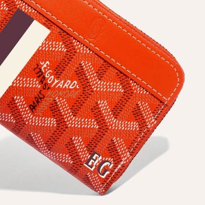 PORTE-MONNAIE MATIGNON MINI BANDES INITIALES Orange