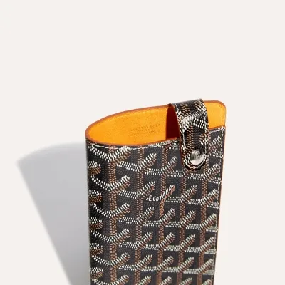 ETUI LUNETTES MONTMARTRE GM BANDES INITIALES ECO Black & Tan