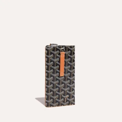 ETUI LUNETTES MONTMARTRE GM BANDES INITIALES ECO Black & Tan