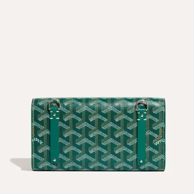 POCHETTE MONTE CARLO MINI 2 BANDES INITIALES Green