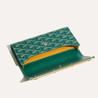 POCHETTE MONTE CARLO MINI 2 BANDES INITIALES Green