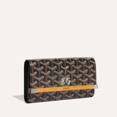 POCHETTE MONTE CARLO MINI 2 INITIALES Noir