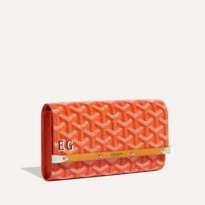 POCHETTE MONTE CARLO MINI 2 INITIALES Orange