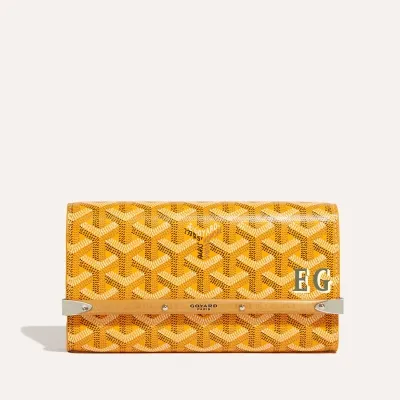 POCHETTE MONTE CARLO MINI 2 INITIALES Yellow