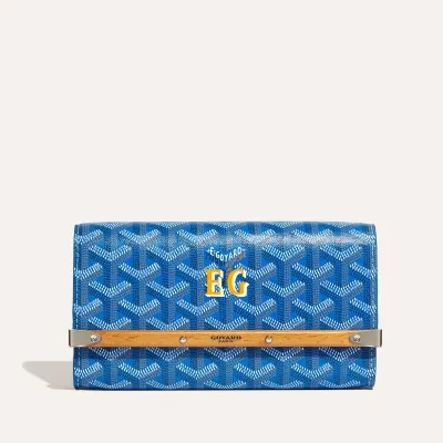 POCHETTE MONTE CARLO MINI 2 INITIALES Sky Blue
