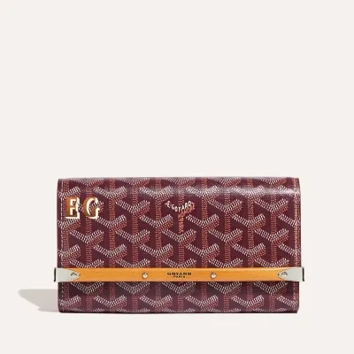 POCHETTE MONTE CARLO MINI 2 INITIALES Burgundy