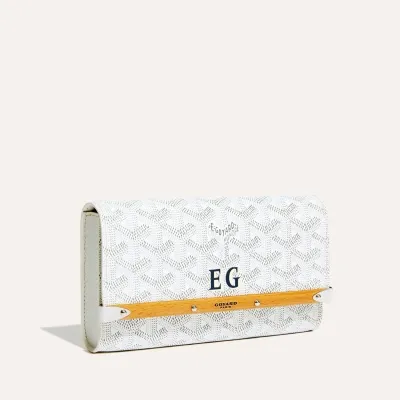 POCHETTE MONTE CARLO MINI 2 INITIALES ホワイト
