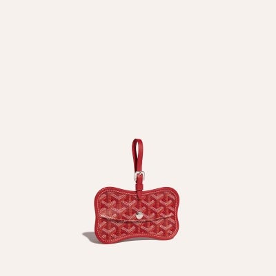 POCHETTE OS CHIEN GRIS PM Rouge