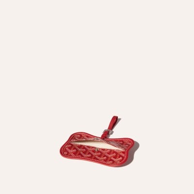 POCHETTE OS CHIEN GRIS PM Rouge