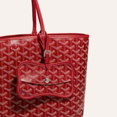 POCHETTE OS CHIEN GRIS PM Rouge