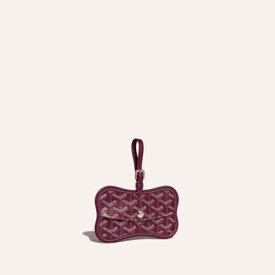 POCHETTE OS CHIEN GRIS PM Burgundy