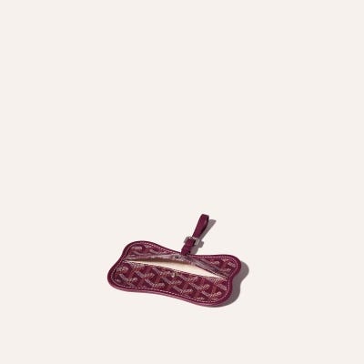 POCHETTE OS CHIEN GRIS PM Burgundy