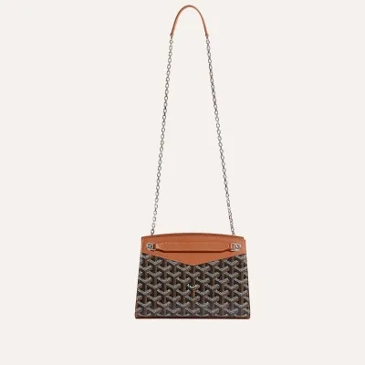 Rouette Structuré Mini bag Stripes and Initials - Black & Tan
