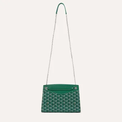 Rouette Structuré PM bag Stripes and Initials - Green