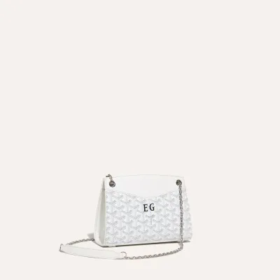 Rouette Structuré Mini bag Initials - White