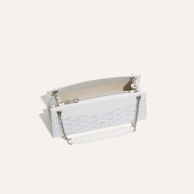 Rouette Structuré Mini bag Initials - White