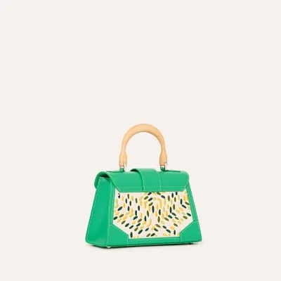 SAC SAIGON STRUCTURE MINI BRODERIE MULTICOLORE 2026 Meadow Green