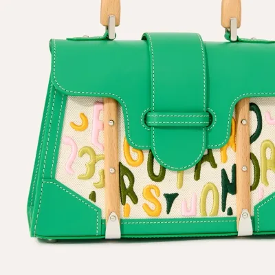 SAC SAIGON STRUCTURE MINI BRODERIE MULTICOLORE 2026 Meadow Green