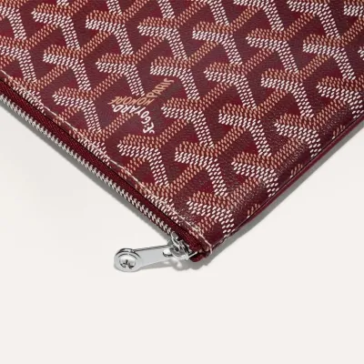 POCHETTE SENAT MM BANDES INITIALES ECO バーガンディ