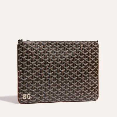 POCHETTE SENAT MGM INITIALES ECO Black & Tan