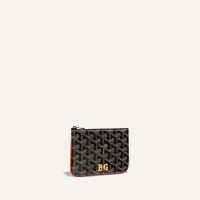 POCHETTE SENAT MINI INITIALES Black & Tan