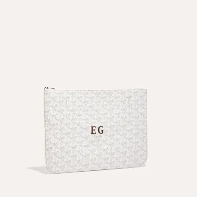 POCHETTE SENAT MM INITIALES ECO ホワイト