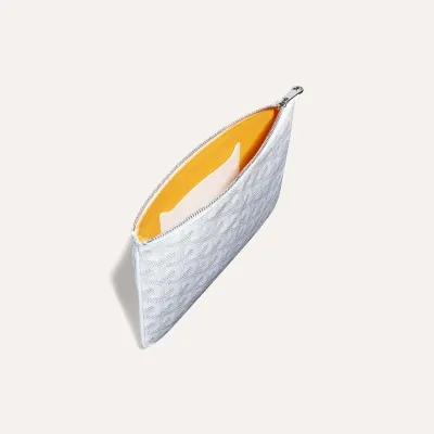 POCHETTE SENAT PM INITIALES ECO White