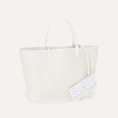 SAC SAINT LOUIS CROC GM BANDES INITIALES White