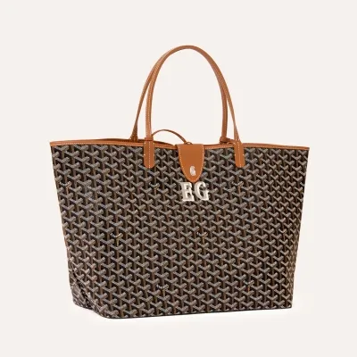 SAC SAINT LOUIS CROC GM INITIALES 블랙 & 탄