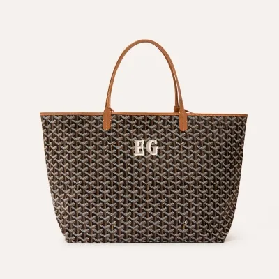SAC SAINT LOUIS CROC GM INITIALES 블랙 & 탄