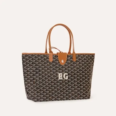 SAC SAINT LOUIS CROC PM INITIALES 블랙 & 탄