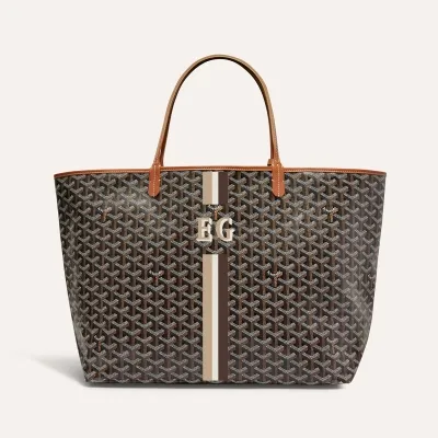 SAC SAINT LOUIS GM BANDES INITIALES Noir & Naturel