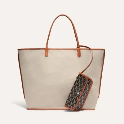 SAC SAINT LOUIS GM BANDES INITIALES Noir & Naturel